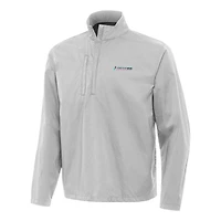 Men's Antigua Gray Homestead-Miami Speedway Brisk Quarter-Zip Pullover Jacket
