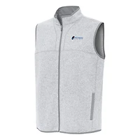Men's Antigua Heather Gray Richmond Raceway Fortune Full-Zip Vest