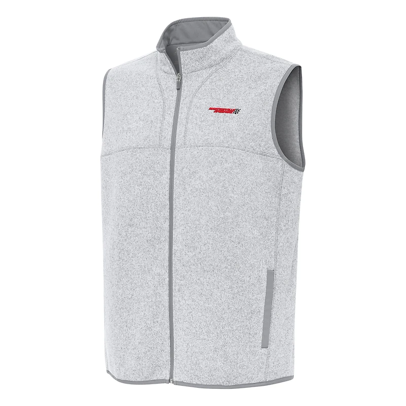 Men's Antigua Heather Gray Martinsville Speedway Fortune Full-Zip Vest