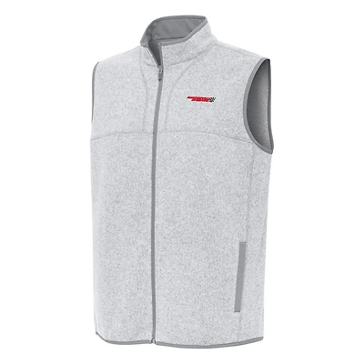 Men's Antigua Heather Gray Martinsville Speedway Fortune Full-Zip Vest