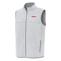 Men's Antigua Heather Gray Martinsville Speedway Fortune Full-Zip Vest