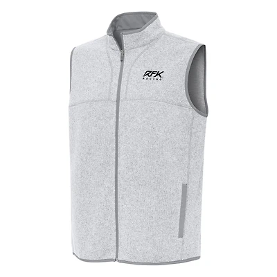 Men's Antigua  Heather Gray Roush Fenway Keselowski Racing Fortune Full-Zip Vest