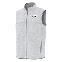 Men's Antigua  Heather Gray Roush Fenway Keselowski Racing Fortune Full-Zip Vest