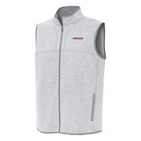 Men's Antigua Heather Gray Richard Childress Racing Fortune Full-Zip Vest