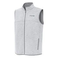 Men's Antigua Heather Gray Homestead-Miami Speedway Fortune Full-Zip Vest