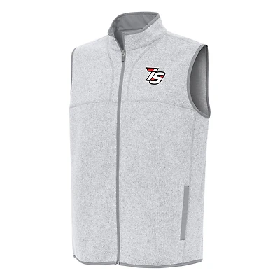Men's Antigua Heather Gray Iowa Speedway Fortune Full-Zip Vest