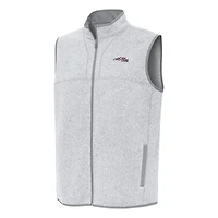 Men's Antigua Heather Gray Joe Gibbs Racing Fortune Full-Zip Vest