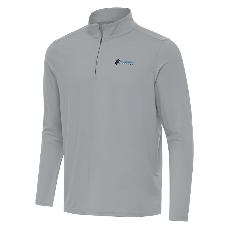 Men's Antigua Gray Richmond Raceway Intent Quarter-Zip Top