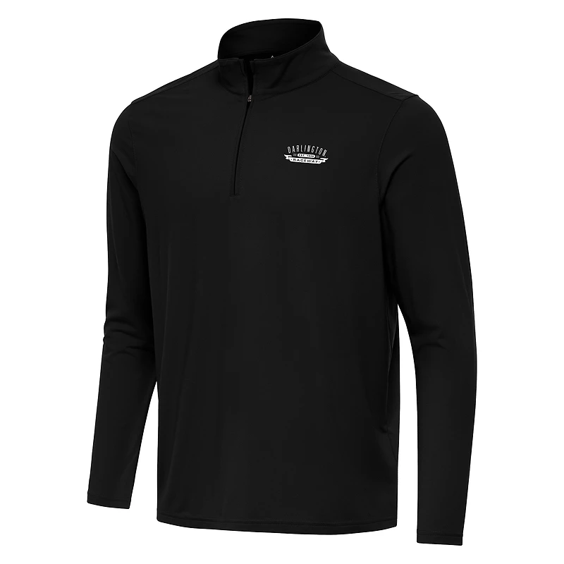 Men's Antigua Black Darlington Raceway Intent Quarter-Zip Top