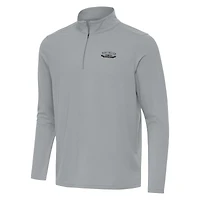 Men's Antigua Gray Darlington Raceway Intent Quarter-Zip Top