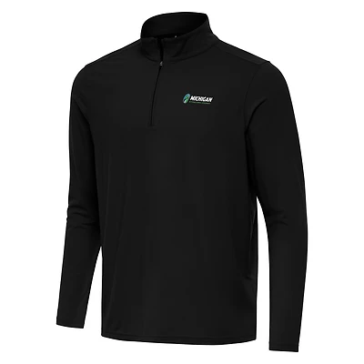 Men's Antigua Black Michigan International Speedway Intent Quarter-Zip Top