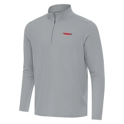 Men's Antigua Gray Martinsville Speedway Intent Quarter-Zip Top