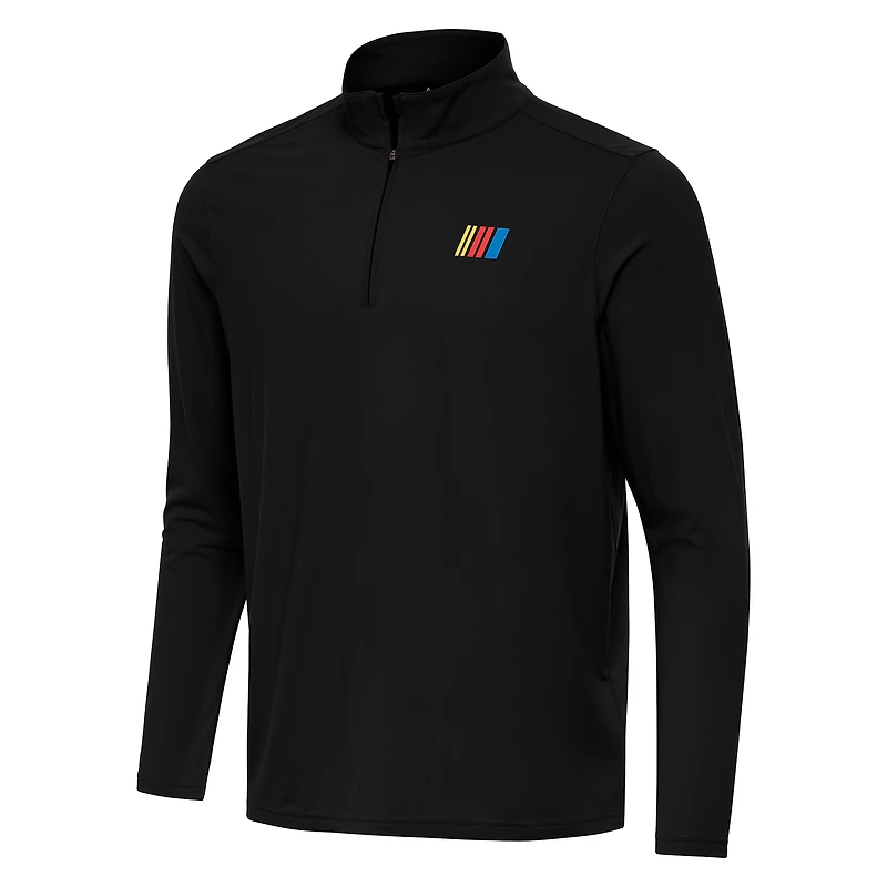 Men's Antigua Black NASCAR Merchandise Intent Quarter-Zip Top