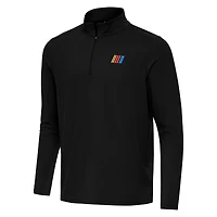 Men's Antigua Black NASCAR Merchandise Intent Quarter-Zip Top