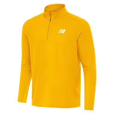 Men's Antigua Gold NASCAR Merchandise Intent Quarter-Zip Top