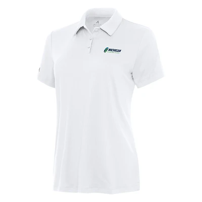 Women's Antigua White Michigan International Speedway Reprocess Polo