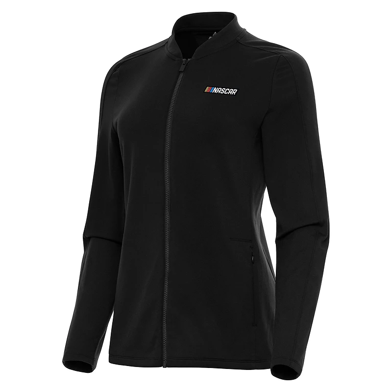 Women's Antigua Black NASCAR Continual Full-Zip Jacket