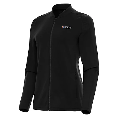 Women's Antigua Black NASCAR Continual Full-Zip Jacket
