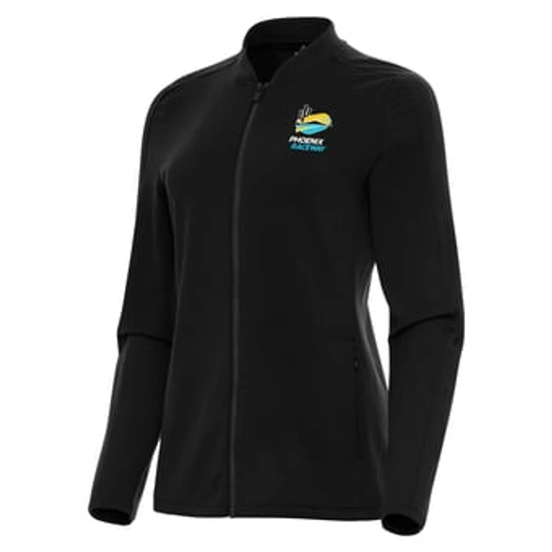 Women's Antigua  Black Phoenix Raceway Continual Full-Zip Jacket