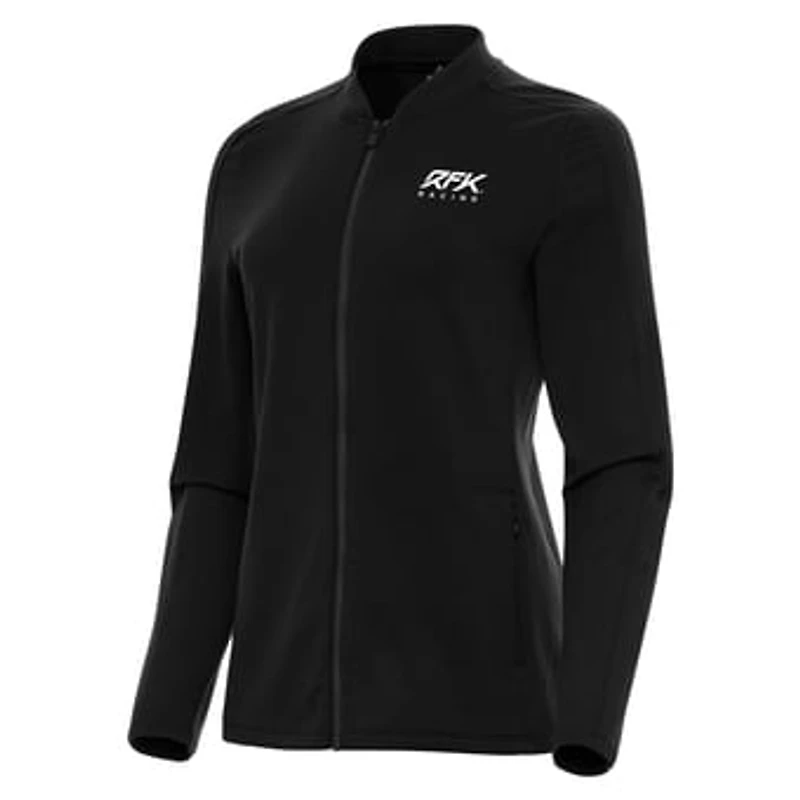 Women's Antigua Black Roush Fenway Keselowski Racing Continual Full-Zip Jacket