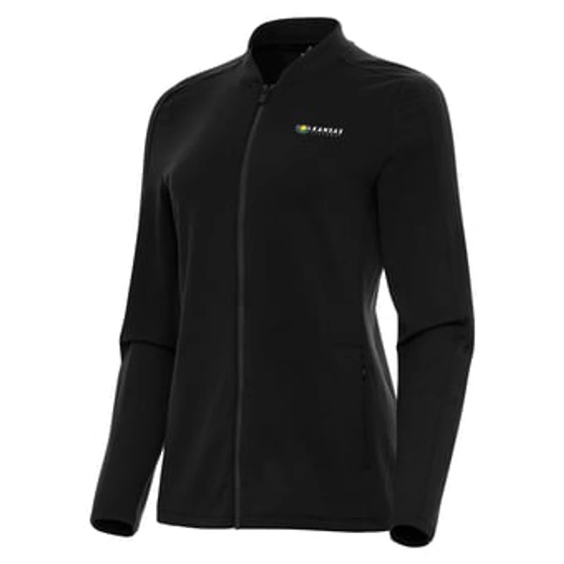 Women's Antigua Black Kansas Speedway Continual Full-Zip Jacket