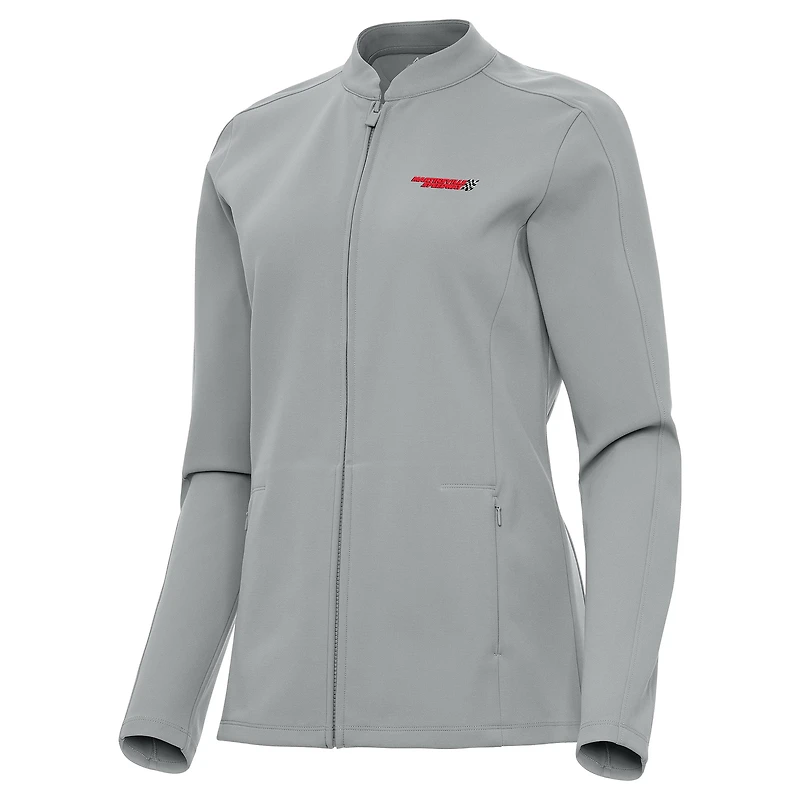 Women's Antigua  Gray Martinsville Speedway Regard Full-Zip Jacket