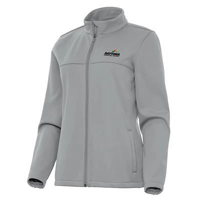 Women's Antigua Gray Daytona International Speedway Links 2 Full-Zip Golf Jacket