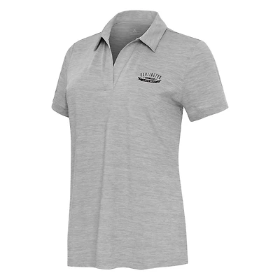 Women's Antigua Heather Gray Darlington Raceway Layout V-Neck Polo