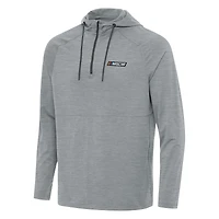 Men's Antigua Heather NASCAR Spikes Raglan Quarter-Zip Hoodie