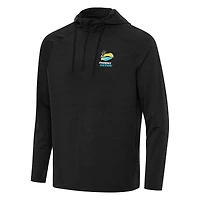 Men's Antigua Heather Phoenix Raceway Spikes Raglan Quarter-Zip Hoodie