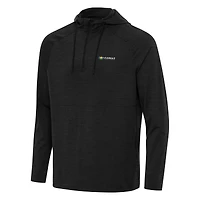 Men's Antigua  Heather Black Kansas Speedway Spikes Raglan Quarter-Zip  Hoodie