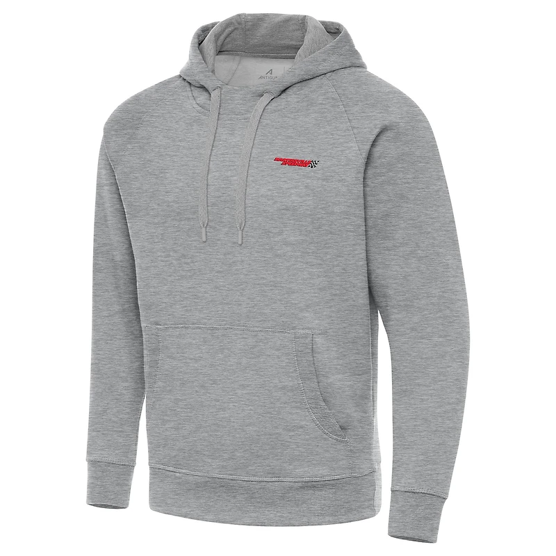 Men's Antigua Heather Gray Martinsville Speedway Big & Tall Victory Raglan Pullover Hoodie