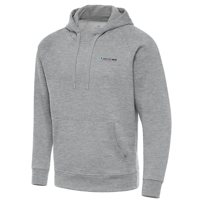 Men's Antigua Heather Gray Homestead-Miami Speedway Big & Tall Victory Raglan Pullover Hoodie