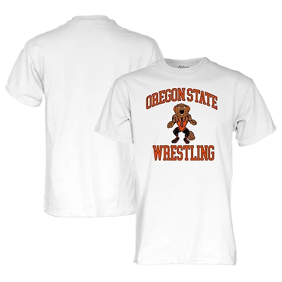 Unisex Blue 84 White Oregon State Beavers Wrestling Beaver T-Shirt