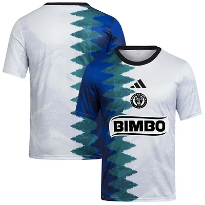 Youth adidas White Philadelphia Union 2025 Gaming AEROREADY Pre-Match Top