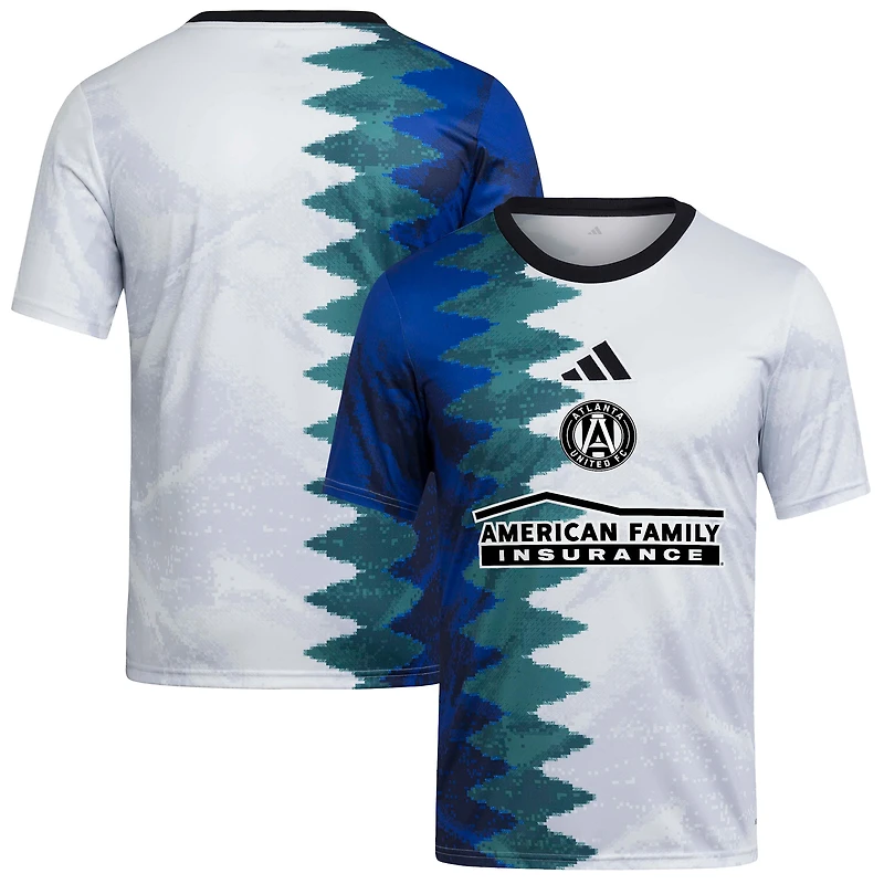 Youth adidas White Atlanta United FC 2025 Gaming AEROREADY Pre-Match Top