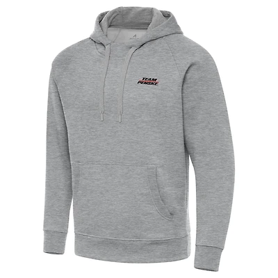 Men's Antigua  Heather Gray Team Penske Victory Pullover Hoodie