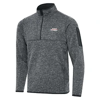 Men's Antigua  Heather Gray Team Penske Fortune 1/2-Zip Pullover Jacket