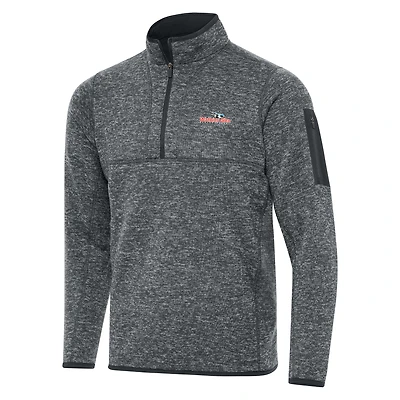 Men's Antigua  Heather Gray Watkins Glen International Fortune 1/2-Zip Pullover Jacket