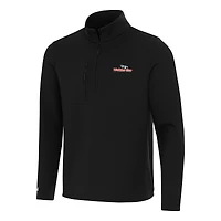 Men's Antigua Black Watkins Glen International Insider Quarter-Zip Pullover Top