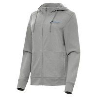 Women's Antigua Heather Gray Richmond Raceway Seeker Full-Zip Hoodie Jacket