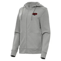 Women's Antigua Heather Gray Talladega Superspeedway Seeker Full-Zip Hoodie Jacket
