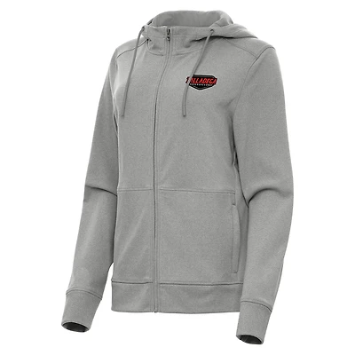 Women's Antigua Heather Gray Talladega Superspeedway Seeker Full-Zip Hoodie Jacket