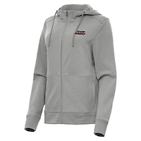 Women's Antigua Heather Gray Team Penske Seeker Full-Zip Hoodie Jacket