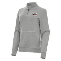 Women's Antigua Heather Gray Team Penske Crush Quarter-Zip Jacket