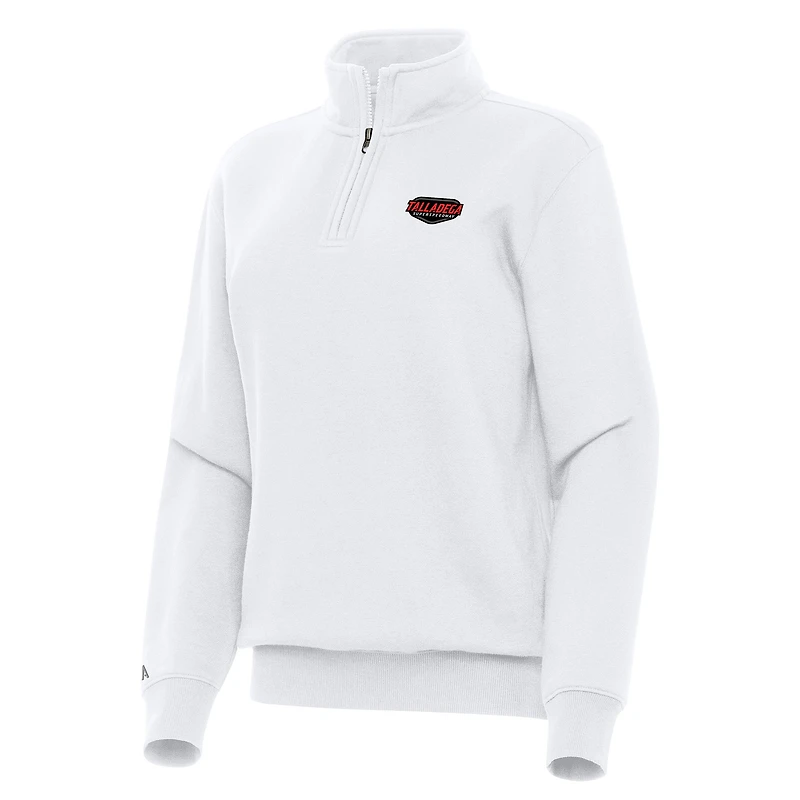 Women's Antigua White Talladega Superspeedway Victory Quarter-Zip Top