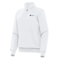 Women's Antigua White Richmond Raceway Victory Quarter-Zip Top