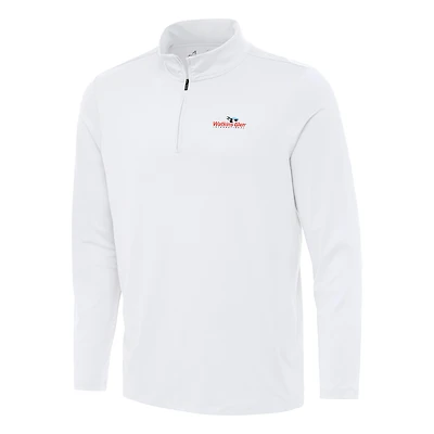 Men's Antigua White Watkins Glen International Reprocess Quarter-Zip Top