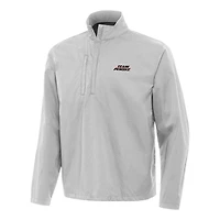 Men's Antigua Gray Team Penske Brisk Quarter-Zip Pullover Jacket