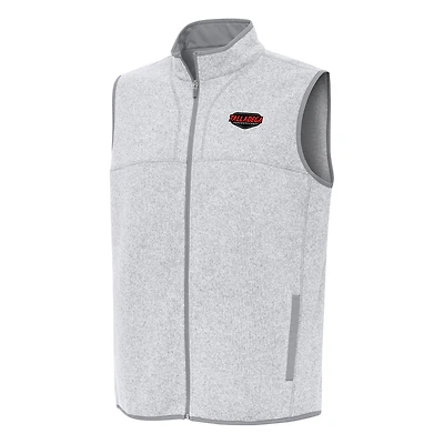 Men's Antigua Heather Gray Talladega Superspeedway Fortune Full-Zip Vest
